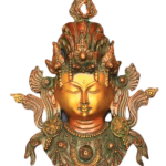 Pure Brass Tara Devi Wall Hanging in Antique Dual-Tone Finish - 10.5 Inches